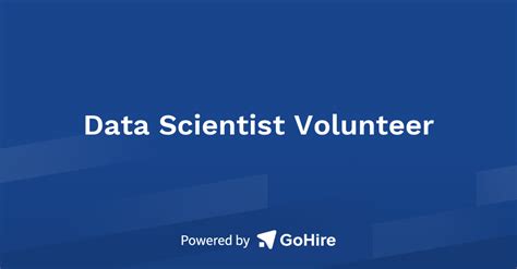 Data Scientist Volunteer Jobs